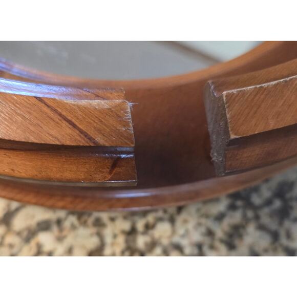 Vintage Homco Wooden Mirrored Lazy Susan Wall Hang or Table Piece - Picture 4 of 5